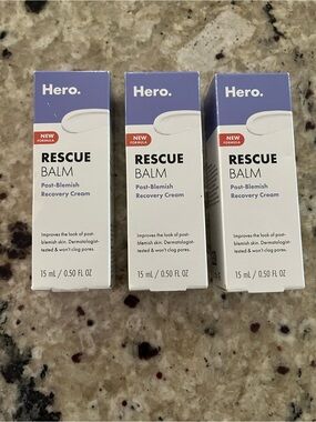 Hero Cosmetics Rescue Balm Post-Blemish Recovery Cream bundle of 3